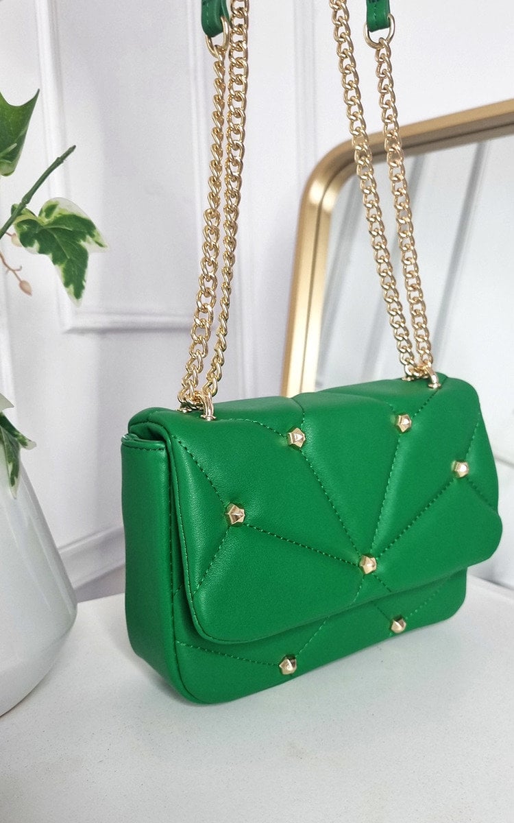 Studded with Chain Detail Handbag