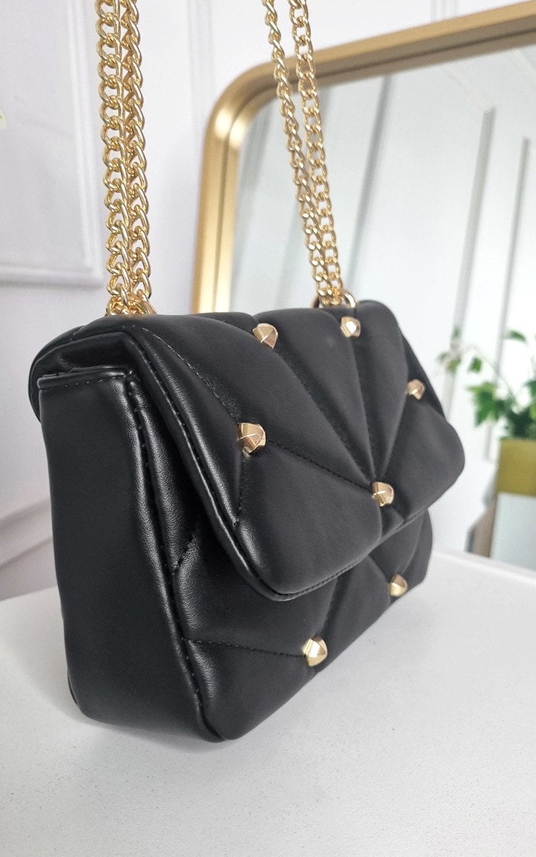 Studded with Chain Detail Handbag