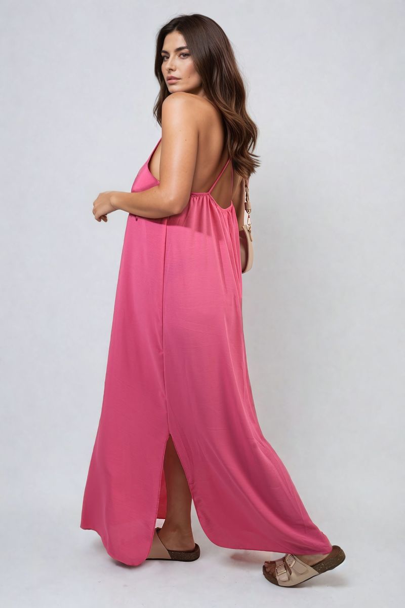 Spaghetti Strap Side Slit Maxi Dress