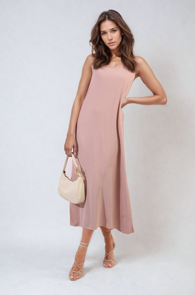 Spaghetti Strap Side Slit Maxi Dress