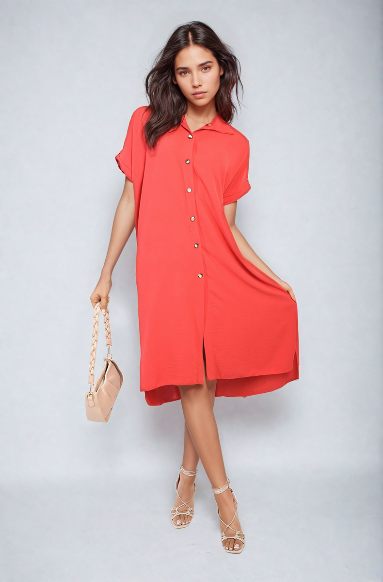 Button Front Shirt Dress