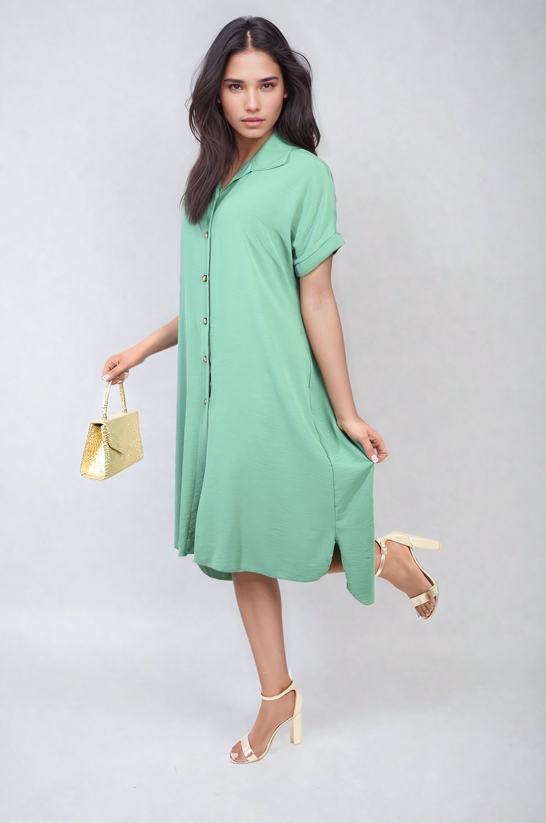 Button Front Shirt Dress