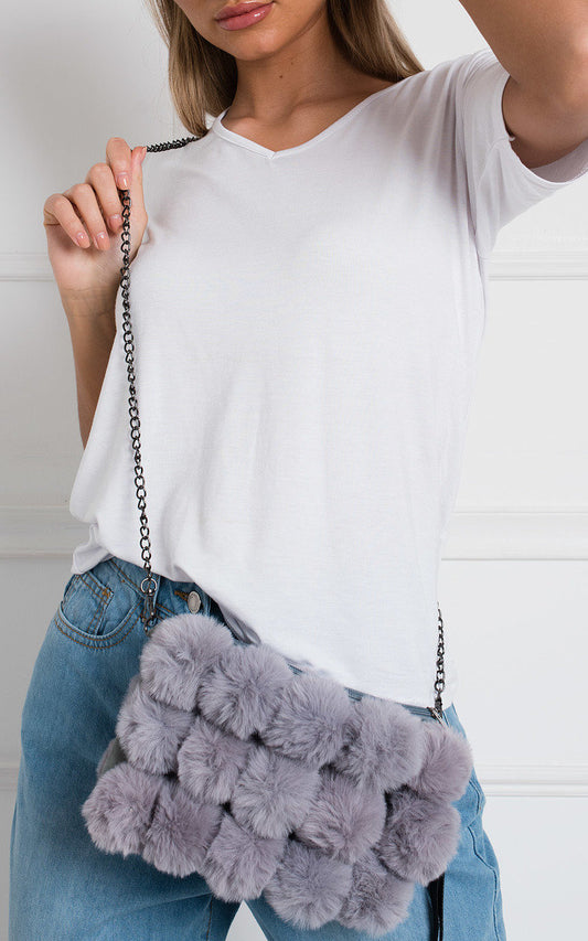 Cross Body Pom Pom Handbag