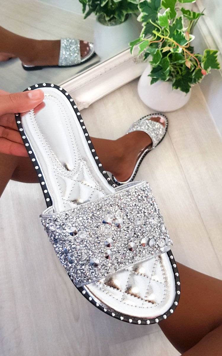 Embellished Slip On Sandals